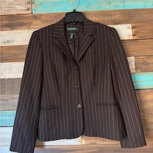Ralph Lauren Dark Brown Pinstripe Blazer